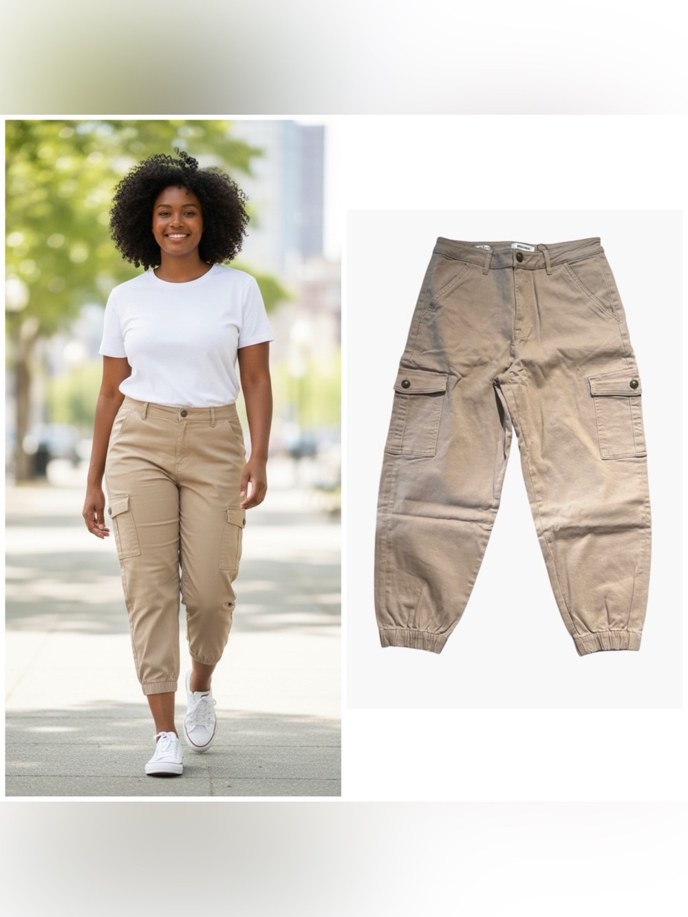 NEW Vigoss Khaki Cargo Jogger Jeans, Size 32